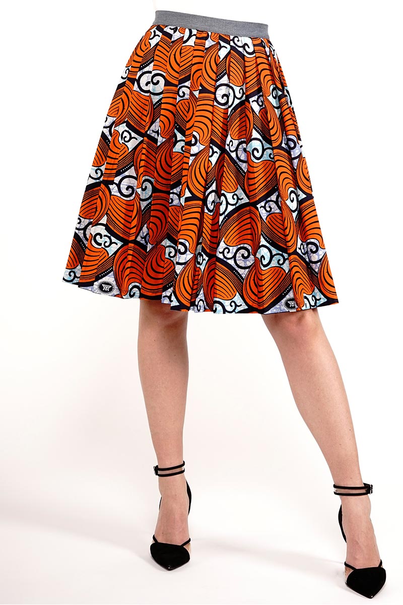 Gonna a pieghe in cotone Onda