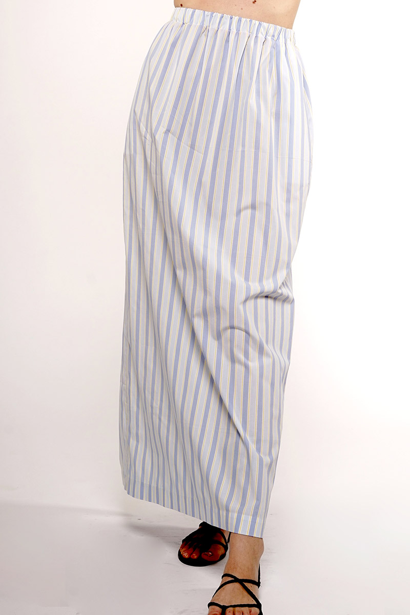 Gonna lunga in cotone Shirt Stripes